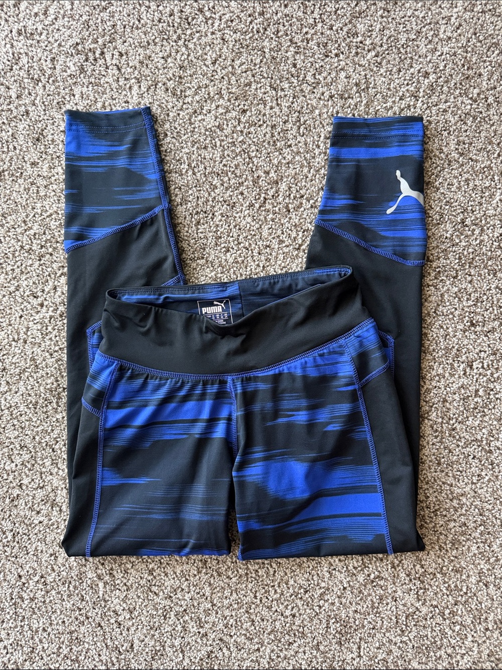 Puma Black and Blue Womens' Athletic Leggings